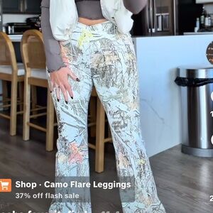 White Camo Flare Leggings